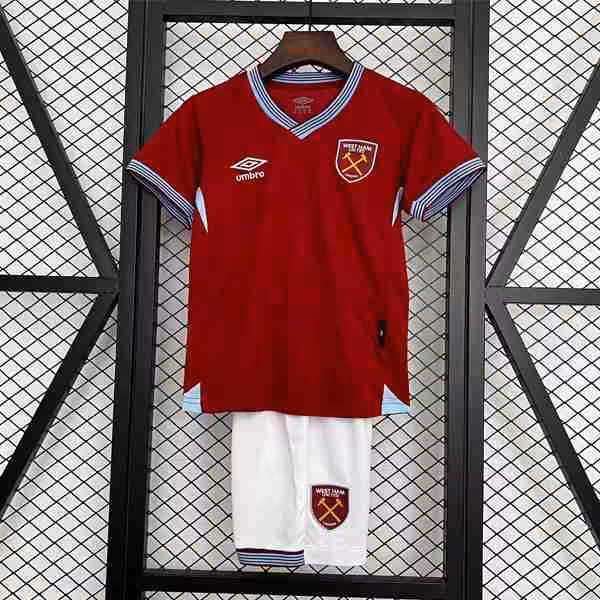 Camiseta West Ham 1ª Niño 2025-2026 Maglietta Calcio West Ham United Prima Set Bambino 2025 2026