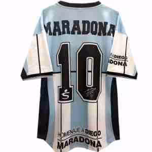 Maradona NO.10 Maglietta Calcio Prima Argentina Retro 2001 Blu