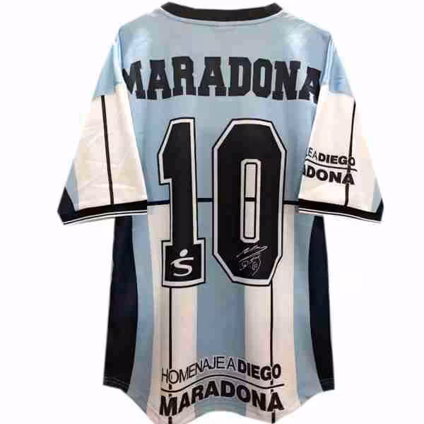 Camiseta Argentina NO.10 Maradona 1ª Retro 2001 Azul Maradona NO.10 Maglietta Calcio Prima Argentina Retro 2001 Blu