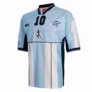 Maradona NO.10 Maglietta Calcio Prima Argentina Retro 2001 Blu_1