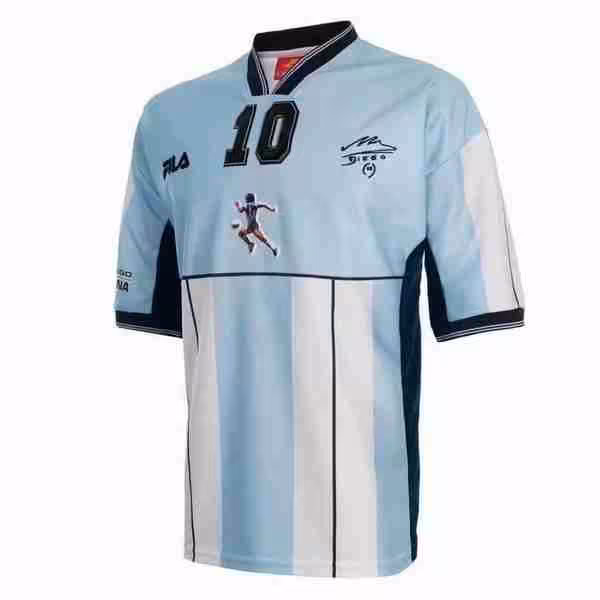 Camiseta Argentina NO.10 Maradona 1ª Retro 2001 Azul Maradona NO.10 Maglietta Calcio Prima Argentina Retro 2001 Blu_1