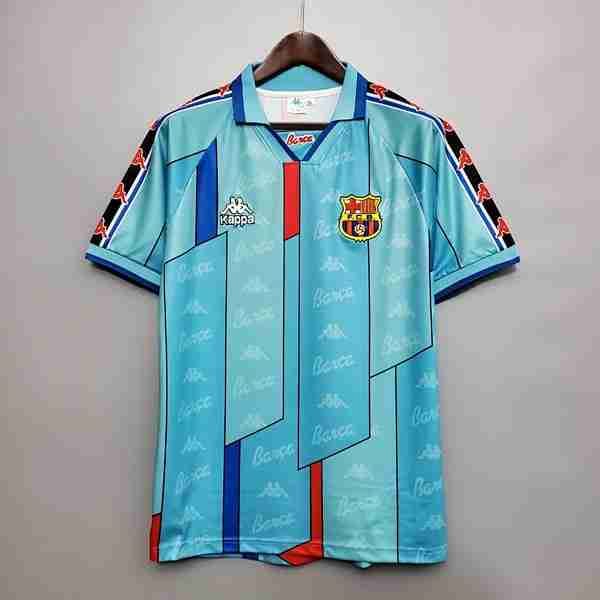 Tailandia Camisea Barcelona 2ª Retro 1996 1997 Thailandia Maglietta Calcio Away FC Barcellona Retro 1996 1997