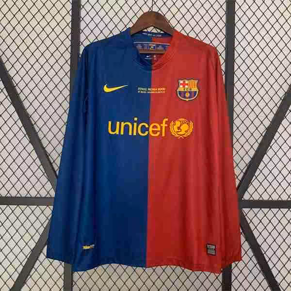 Tailandia Camiseta Barcelona 2ª Retro 2008 2009 Thailandia Maglietta Calcio Away Manica Lunga FC Barcellona Retro 2008 2009