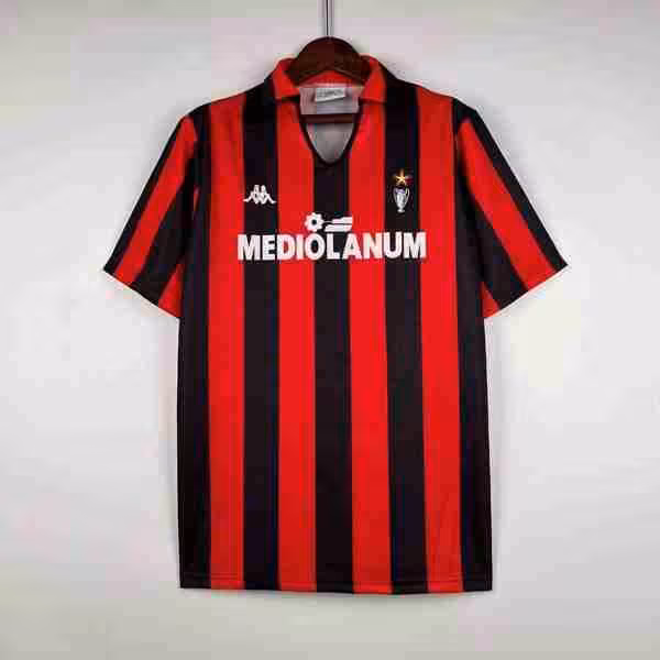 Tailandia Camiseta AC Milan 1ª Retro 1989-1990 Thailandia Maglietta Calcio Prima AC Milan Retro 1989 1990