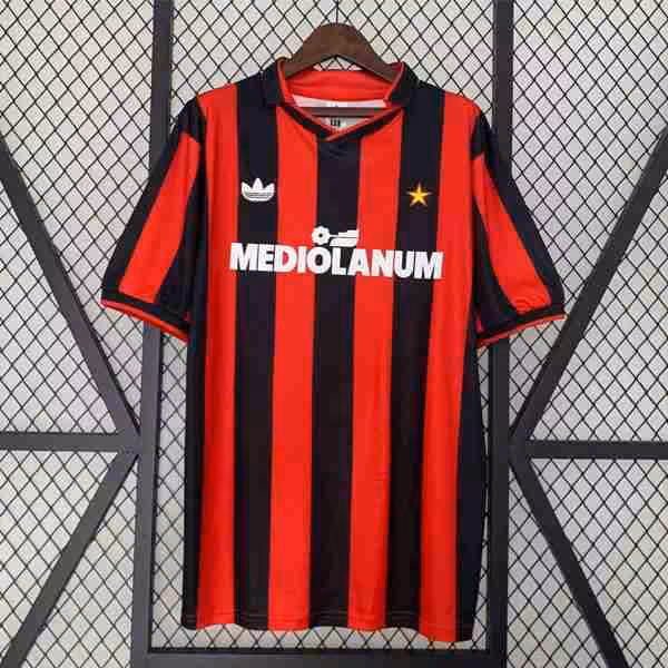 Tailandia Camiseta AC Milan 1ª Retro 1990 1991 Thailandia Maglietta Calcio Prima AC Milan Retro 1990 1991