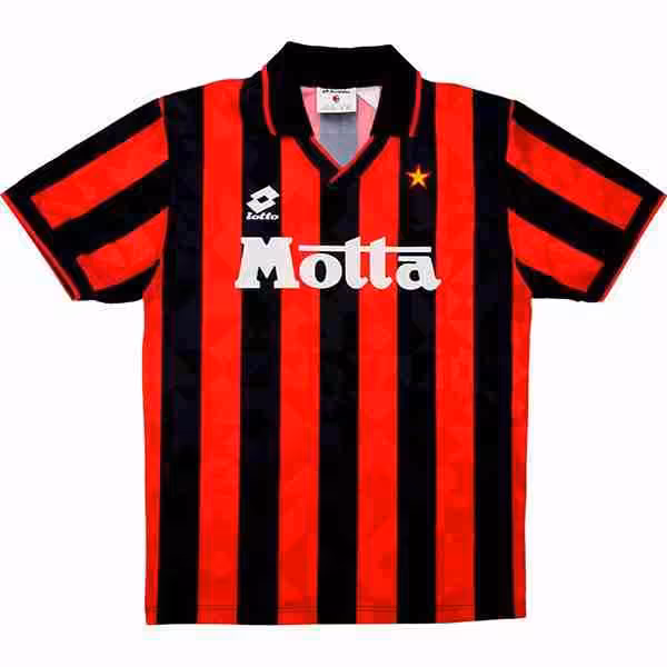 Tailandia Camiseta AC Milan 1ª Retro 1993 1994 Negro Rojo Thailandia Maglietta Calcio Prima AC Milan Retro 1993 1994 Nero Rosso