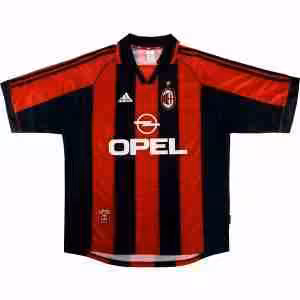 Thailandia Maglietta Calcio Prima AC Milan Retro 1998 2000 Rosso