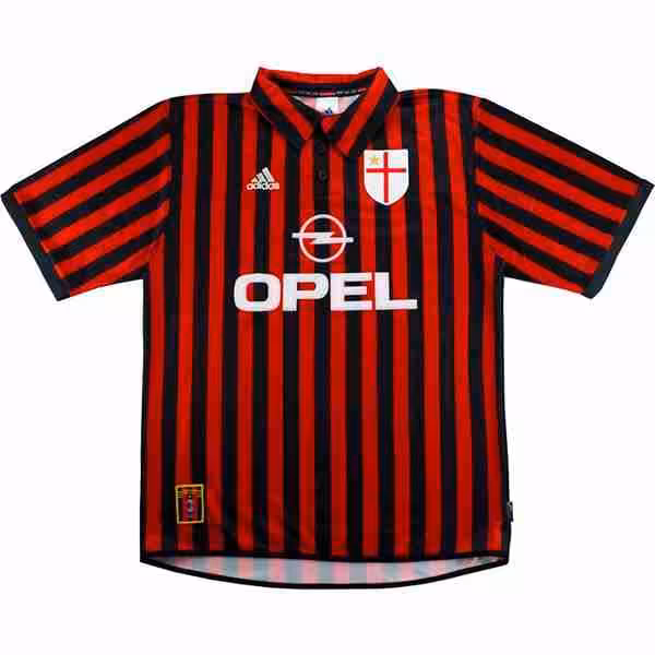 Camiseta AC Milan 1ª Retro 1999 2000 Rojo Thailandia Maglietta Calcio Prima AC Milan Retro 1999 2000 Rosso