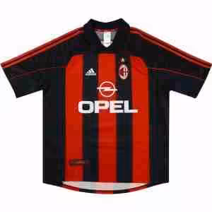 Thailandia Maglietta Calcio Prima AC Milan Retro 2000 2002 Rosso