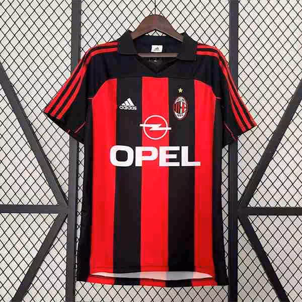 Tailandia Camiseta AC Milan 1ª Retro 2000 2002 Thailandia Maglietta Calcio Prima AC Milan Retro 2000 2002