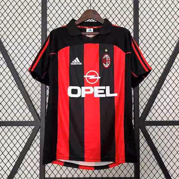 Tailandia Camiseta AC Milan 1ª Retro 2001 2002 Thailandia Maglietta Calcio Prima AC Milan Retro 2001 2002