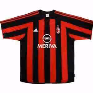 Thailandia Maglietta Calcio Prima AC Milan Retro 2003 2004 Rosso