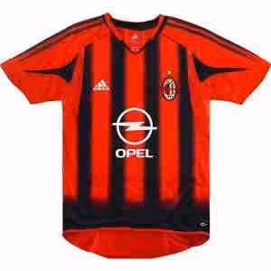 Thailandia Maglietta Calcio Prima AC Milan Retro 2004 2005 Rosso