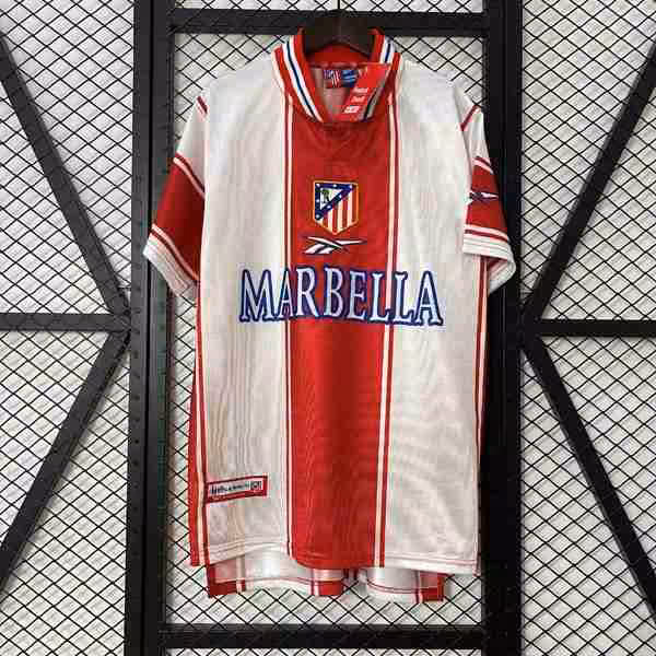 Tailandia Camiseta Atletico Madrid 1ª Retro 1999-2000 Thailandia Maglietta Calcio Prima Atletico Madrid Retro 1999 2000