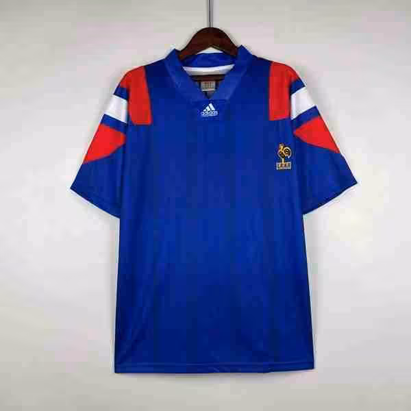 Tailandia Camiseta Francia 1ª Retro 1992-1994 Thailandia Maglietta Calcio Prima Francia Retro 1992 1994