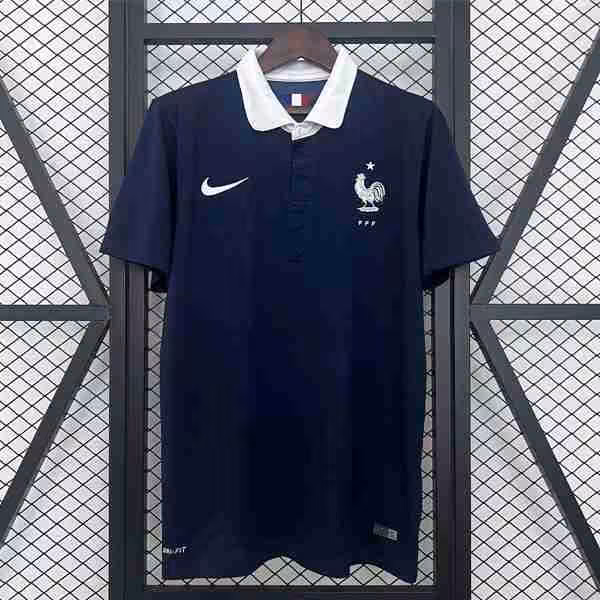 Tailandia Camiseta France 1ª Retro 2014 Thailandia Maglietta Calcio Prima Francia Retro 2014