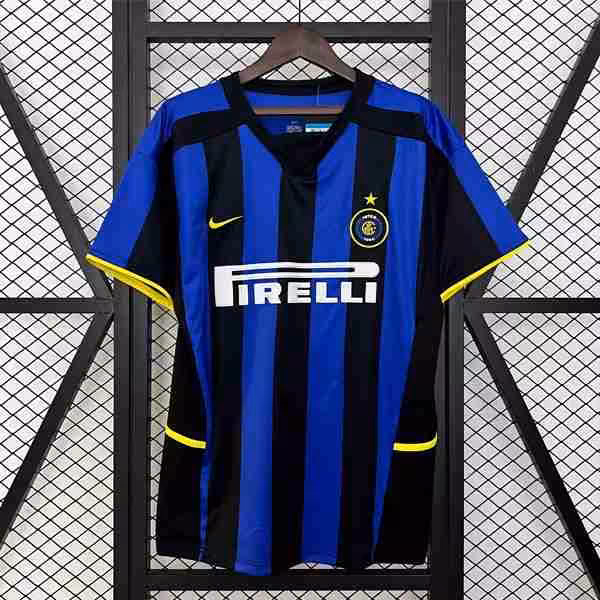 Tailandia Camiseta Inter Milan 1ª Retro 2002 2003 Thailandia Maglietta Calcio Prima Inter Milan Retro 2002 2003