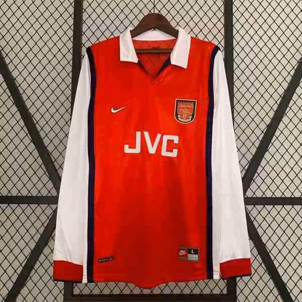Tailandia Camiseta Arsenal 1ª ML Retro 1998 1999 Thailandia Maglietta Calcio Prima Manica Lunga Arsenal Retro 1998 1999