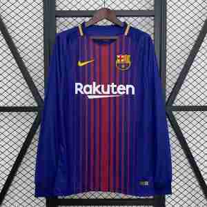 Thailandia Maglietta Calcio Prima Manica Lunga FC Barcellona Retro 2017 2018