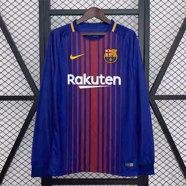 Tailandia Camiseta Barcelona 1ª Retro ML 2017-2018 Thailandia Maglietta Calcio Prima Manica Lunga FC Barcellona Retro 2017 2018