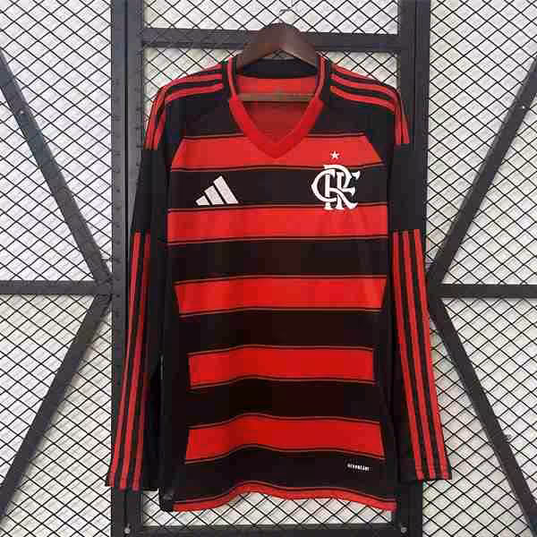 Tailandia Camiseta Flamengo 1ª ML 2025-2026 Thailandia Maglietta Calcio Prima Manica Lunga Flamengo 2025 2026