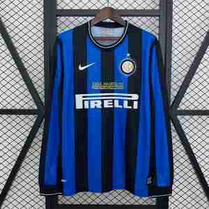 Thailandia Maglietta Calcio Prima Manica Lunga Inter Milan Retro 2009 2010