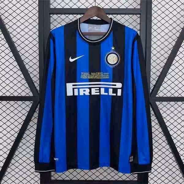 Tailandia Camiseta Inter Milan 1ª Retro ML 2009-2010 Thailandia Maglietta Calcio Prima Manica Lunga Inter Milan Retro 2009 2010