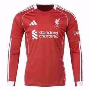 Thailandia Maglietta Calcio Prima Manica Lunga Liverpool 2025 2026