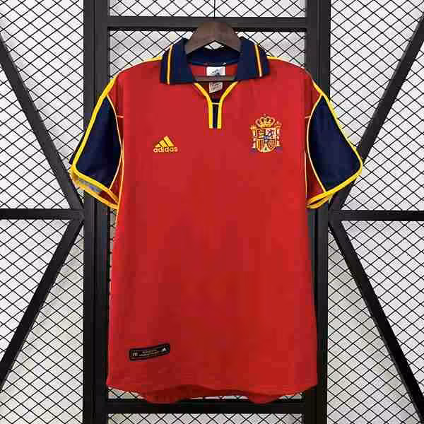 Tailandia Camiseta España 1ª Retro 2000 Thailandia Maglietta Calcio Prima Spagna Retro 2000